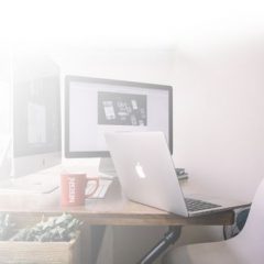 Small work area with laptop