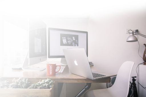 Small work area with laptop