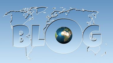 The word blog over an image of the world